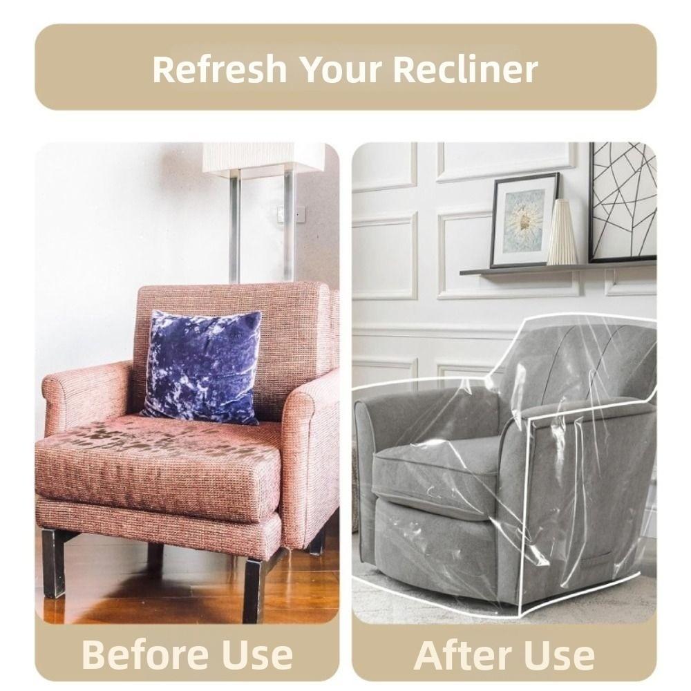 Plastic Recliner Chair Cover Waterproof Dustproof Sofa Slipcover Anti-Scratch Wear-resistant Armchair Slipcover Living Room
