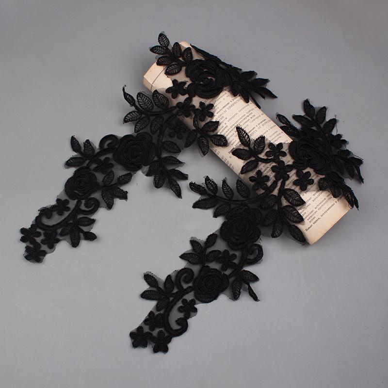 1 пара вышитых наклеек, аксессуары для одежды, кружево для отделки свадебного платья, 16*36 см, швейная аппликация