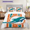 Постельное белье с узором Miami Dolphins Комплект одеял Покрывало Наволочка Домашний Декор Подарок на День Рождения (1 пододеяльник + 2 наволочки, без наполнителя)