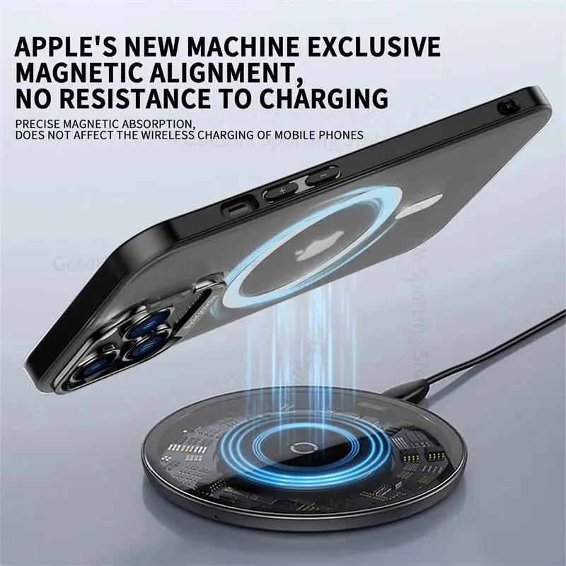 Для чехла Magsafe Kickstand для iPhone 16 Pro Max, беспроводного зарядного устройства Magsafe, чехол для Apple 15, 14, 13, 12, 16 Pro, невидимый кронштейн, откидная крышка для объектива