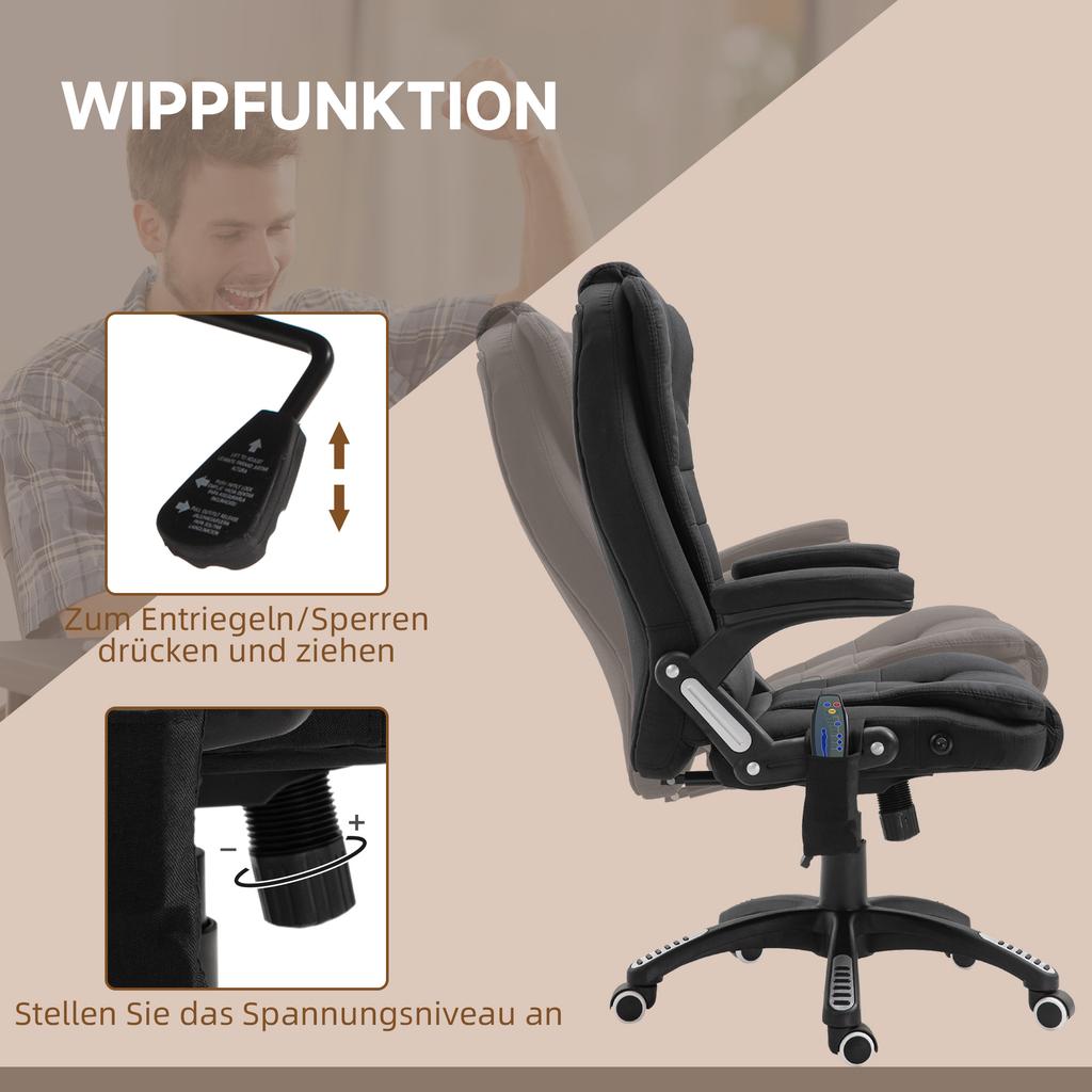 Office Chair with Massage Function Ergonomic Executive Chair with Heating Function, Reclining Function