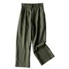 Women's Summer Casual Cotton and Linen Pants, Student High Waisted Loose Straight Leg Pants