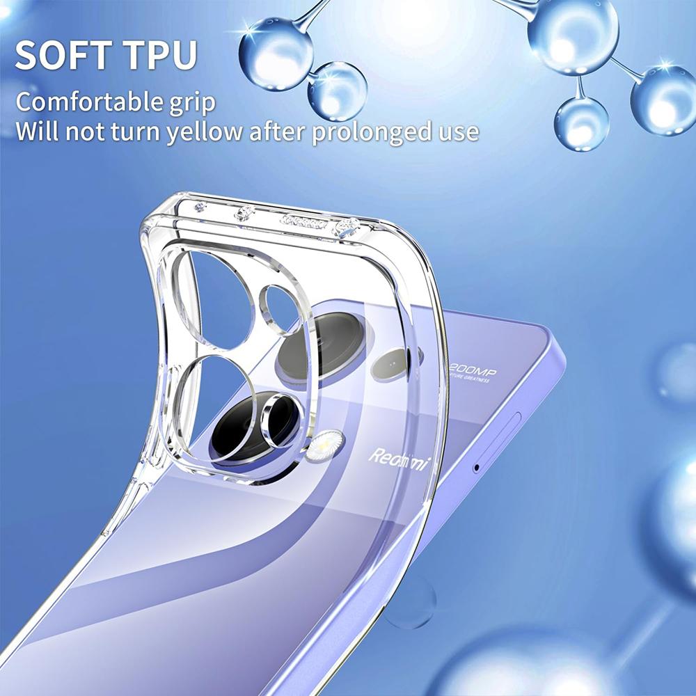 Ultra Thin Silicone Soft Case For Xiaomi Redmi Note 14   Pro Plus Pro+ 4G 5G Clear Back Cover Shockproof Shell Transparent
