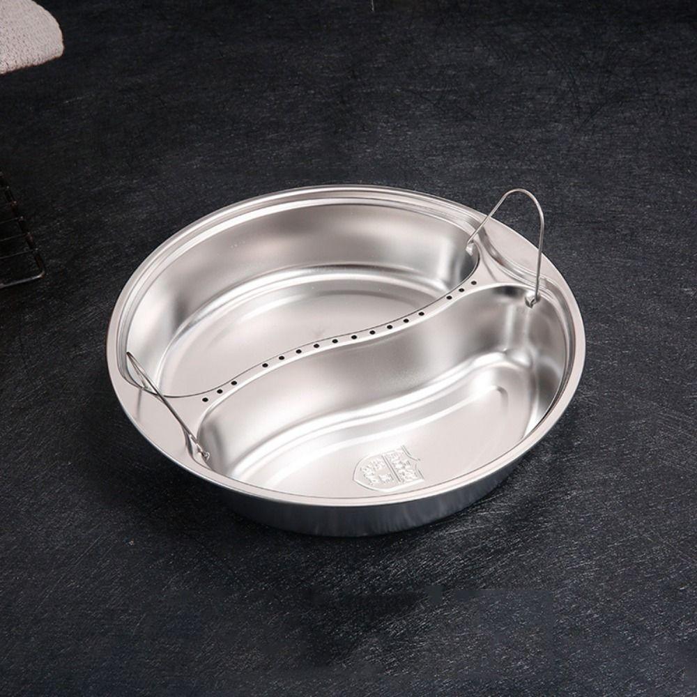 Stackable Divided Food Steamer Tray Round Steaming Plate Stainless Steel Steaming Basket  Vegetable