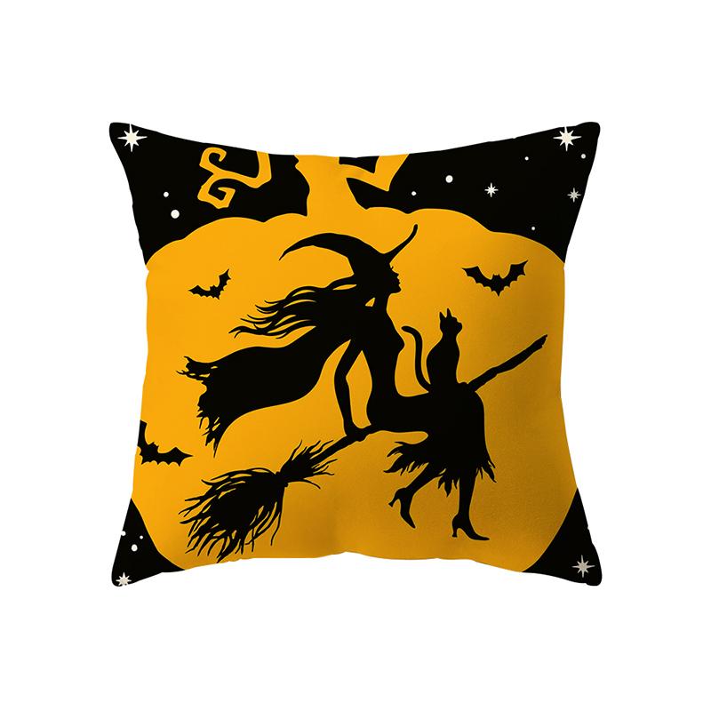 Happy Halloween Horror Pumpkin Spider Print Pattern Cushion Cover Home Living Room Sofa Decoration Square Pillow Pillow Cover