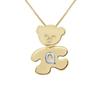 Children's Pendant - LÉA &; ARTHUR - TEDDY BEAR - Yellow Gold Plated - Letter Q 925 Silver - Girl