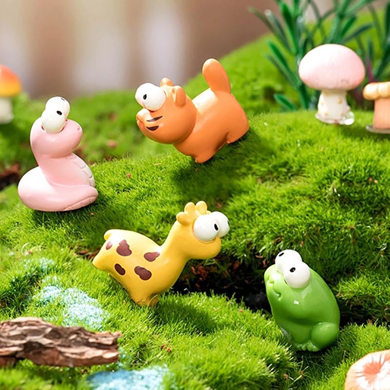 Cartoon Animal Frog Snake Tiger Ornament Micro Landscape Resin Home Decoration Ornaments Dollhouse Cute Gardening Accessories