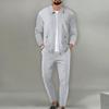 Men's Casual Zipper Pocket Slim Cardigan Pants Suit