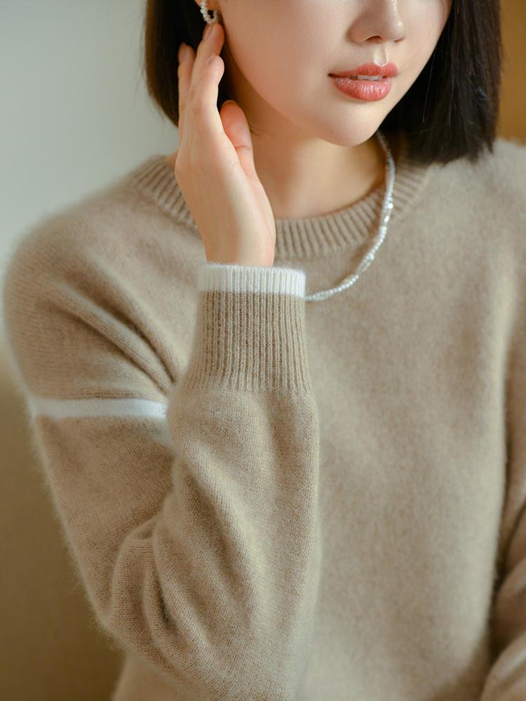 Женский кашемировый свитер Qinghe кашемир 30% кашемир 70% шерсть осенне-зимний кашемировый пуловер мягкий и теплый