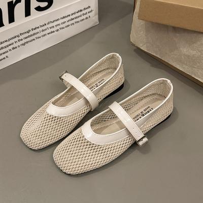 Модная плетеная рыболовная сетка, полые балетки для женщин на лето 2025, плоские сетчатые туфли Мэри Джейн, минималистичные сандалии