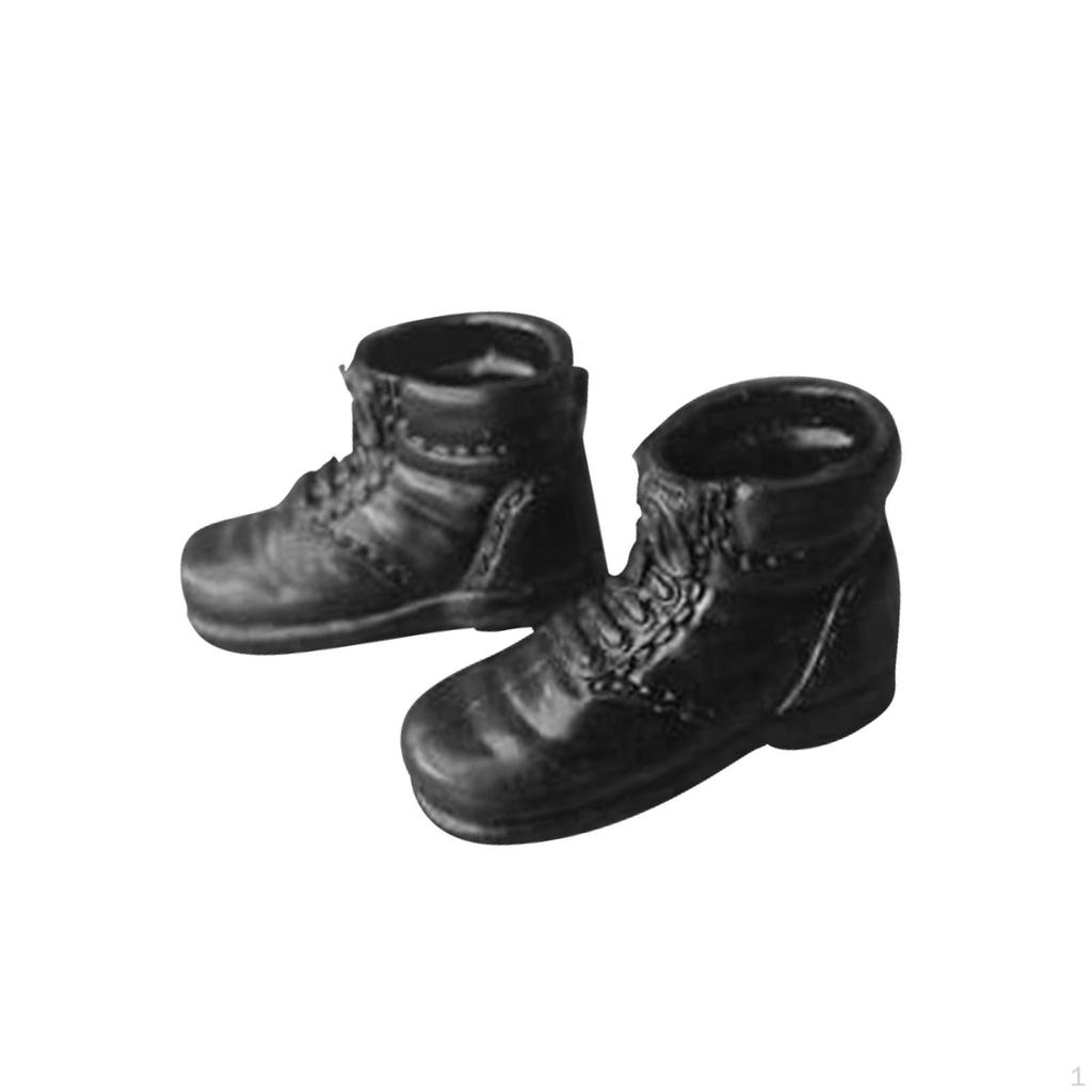 1:6 Scale Low Heel Boots Shoes Miniature Soldier Costume Casual Retro Work for 12'' Female
