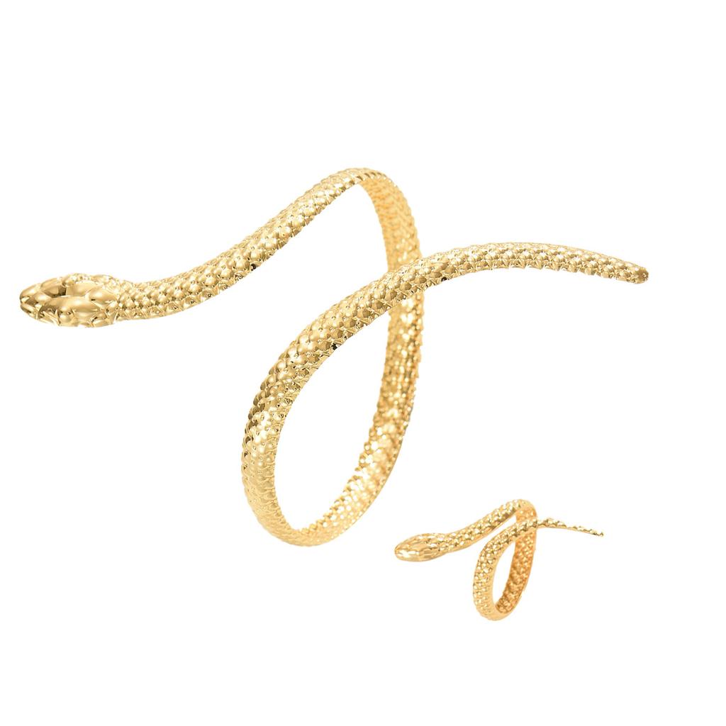 Geometric European and American High-end Women's Bracelet Ring Set Personalized Geometric Snake Spider Design Jewelry Women