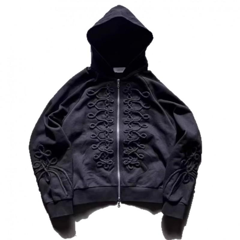 Unisex Oversized Cotton Hoodie With 3D Graphic Print Streetwear Loose Fit Long Sleeve Zipper Front