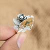 Natural Mookaite Multi Stone Flower Adjustable Ring 925 Silver For Women