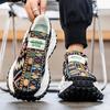 Spring and Autumn Fashion New Breathable Embroidered Thick Soled Men's Shoes with Tall Lazy Feet Casual Sports Men's Shoes