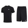 Футболка с коротким рукавом и круглым вырезом с логотипом, свободные шорты, мужской комплект, черный AR4999-013+DV9329-010