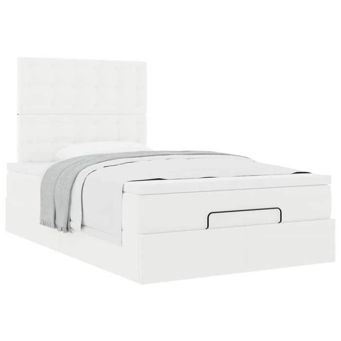 Maison Exclusive - Cadre de lit ottoman avec matelas blanc 120x190 cm similicuir