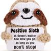 Funny Crochet Positive Inspirational Emotional Support Cat Doll Home Room Decoration Handmade Knitted Cat Desktop Ornament Gift