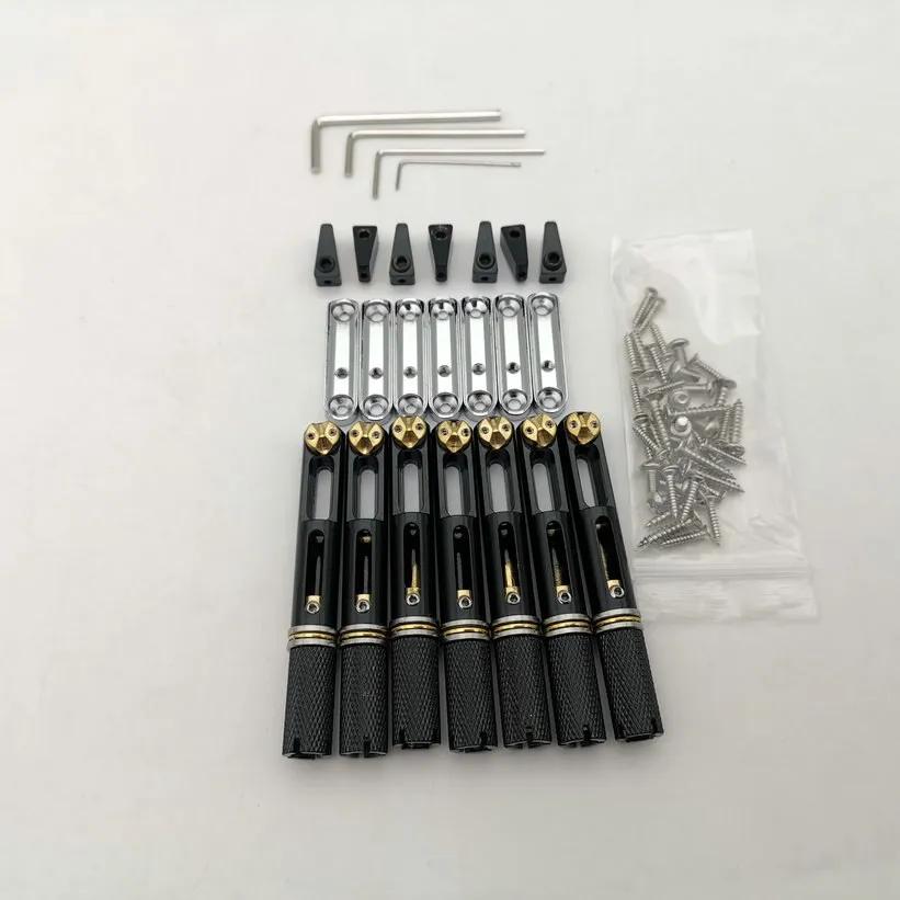 Black single headless guitar bridge Headless fan mode - one fixed brass fan bridge for 6-string electric guitar