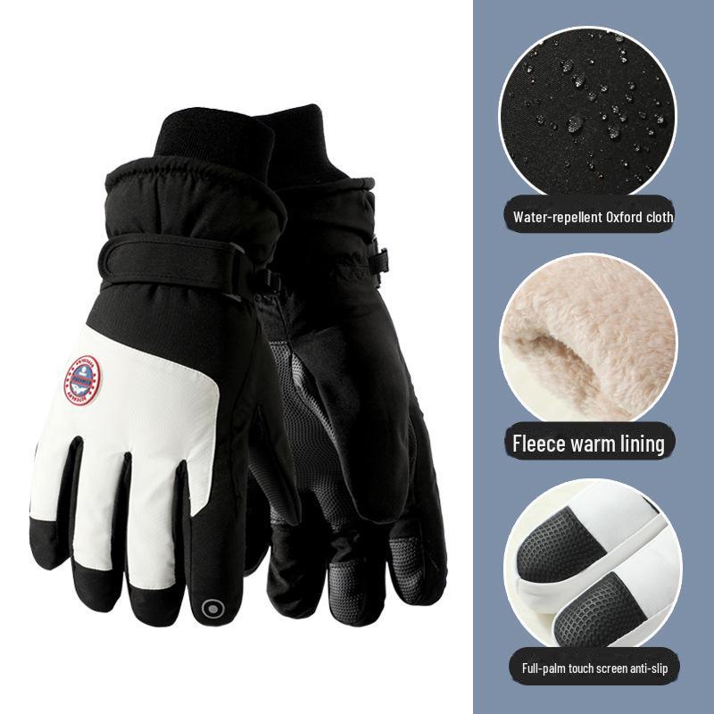 Зимние теплые лыжные перчатки: Плотные, нескользящие, брызгозащищенные перчатки для сенсорных экранов для активного отдыха