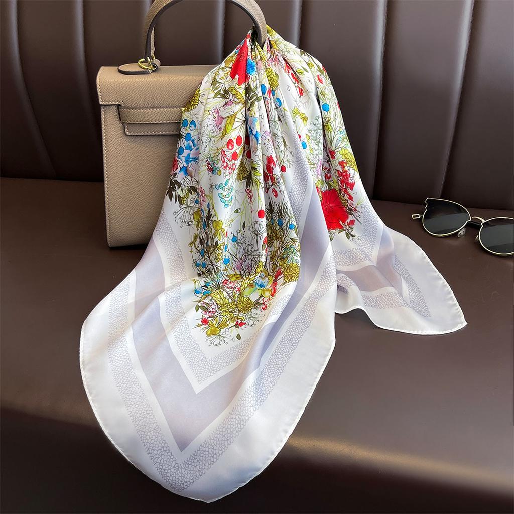 Age-reducing Printing Small Square Scarf In Spring and Summer New Professional Neck Protection Professional Shawl Light Luxury Sun Protection