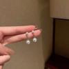 S-needle Cross-sized Pearl Arc Earrings for Women Simple Temperament Fashionable Earrings High-end Earrings