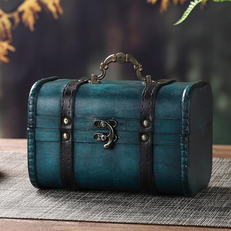 Vintage Wooden Organizer Box For Accessories Cds And Cables Home Office Decor