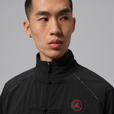 Jordan Jackets Men's Black/Black/Black/University Red Stand Collar Mod