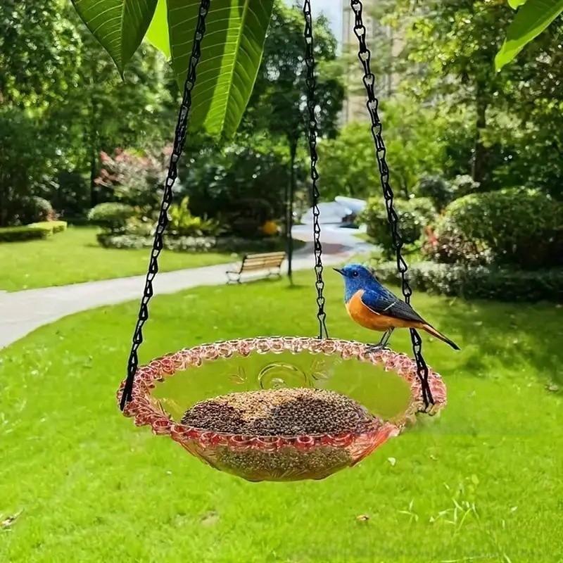 Bird Feeder And Bird Bath Hanging Decor With Automatic Feed System For Garden And Balcony