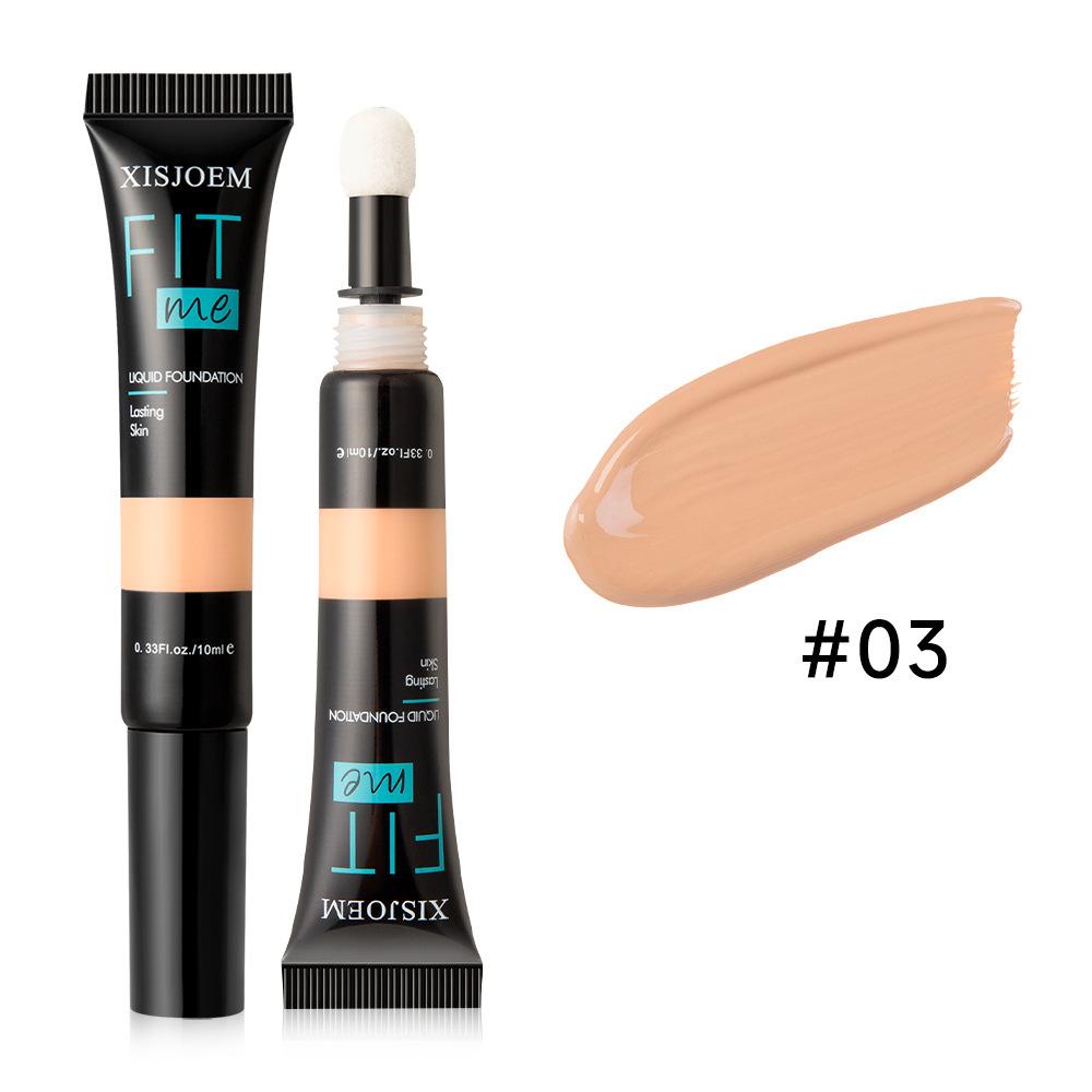 Long-Lasting Foundation Waterproof Non-Transfer Concealer Liquid Sponge Tip Makeup Brightening Cream