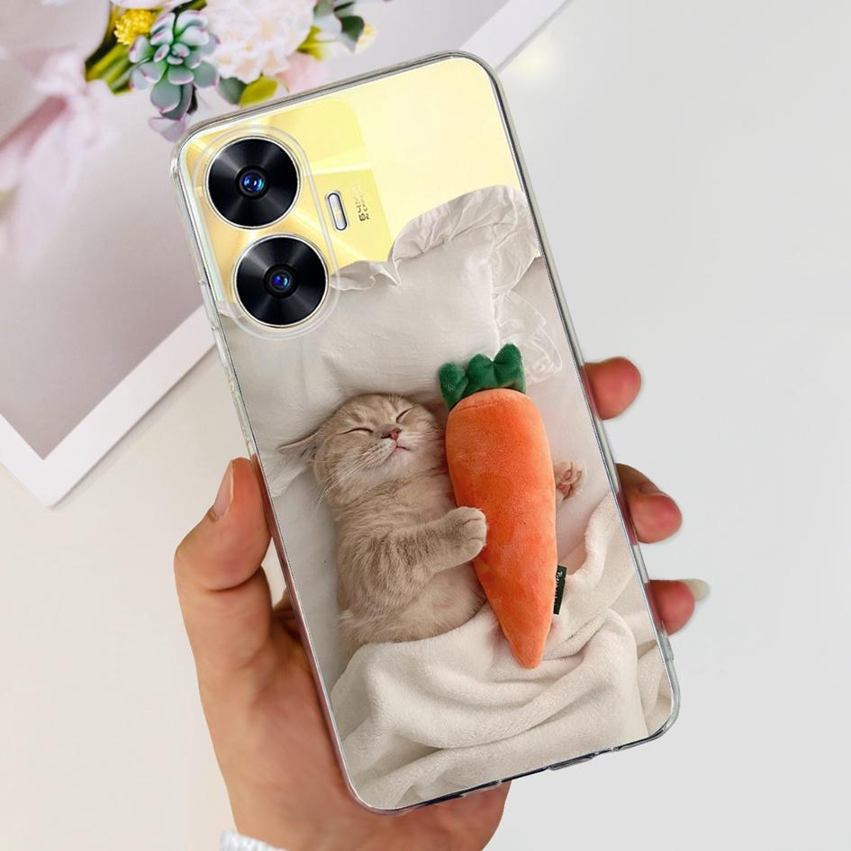 Чехол для Realme C55 RMX3710 Прозрачная крышка Модные узоры Мягкие силиконовые чехлы для телефона Для Realme C55 4G C 55 RealmeC55 Fundas
