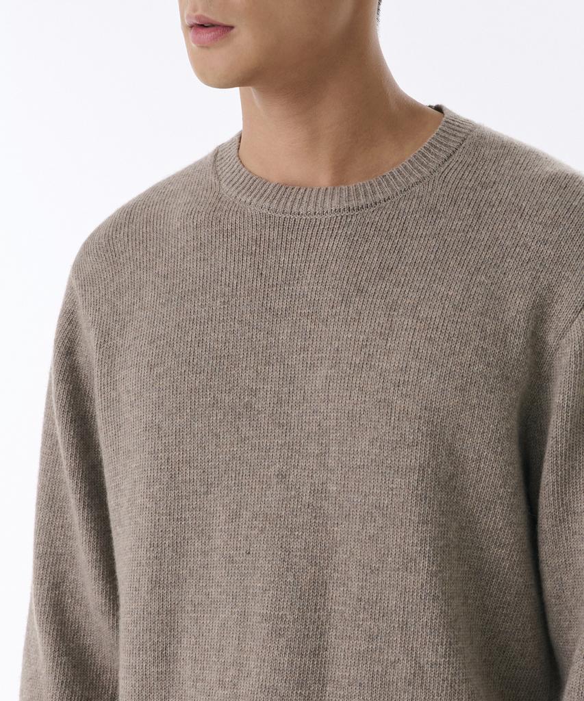 MUSINSA STANDARD Essential Crew Neck Knit [Taupe]