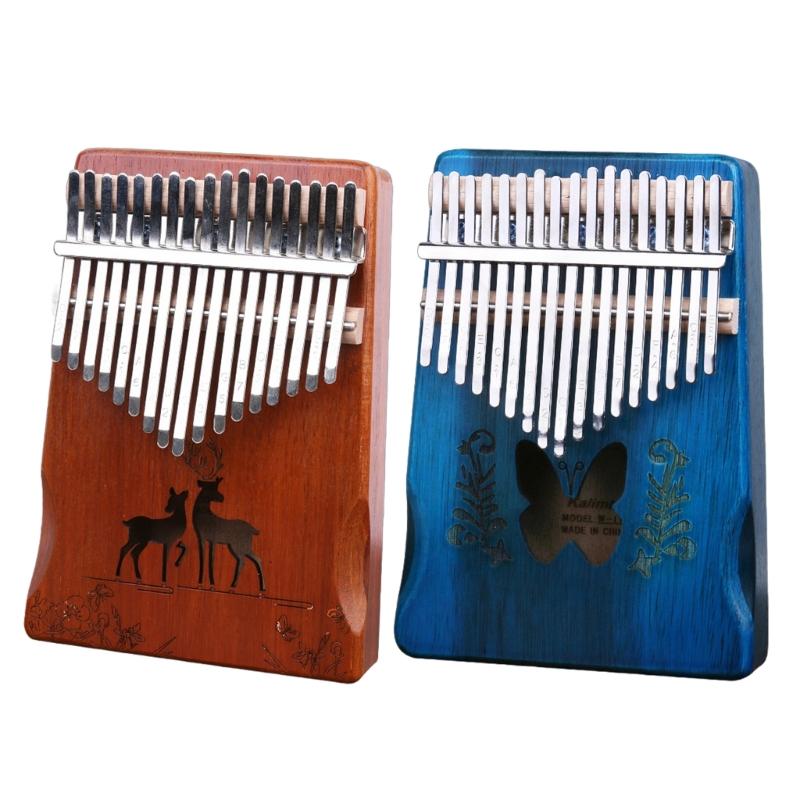 Wood 17 Key Kalimba Thumb Piano for Kids Adults, Kalimba 17 Keys Thumb Piano Finger Marimba Instrument for Music Lover