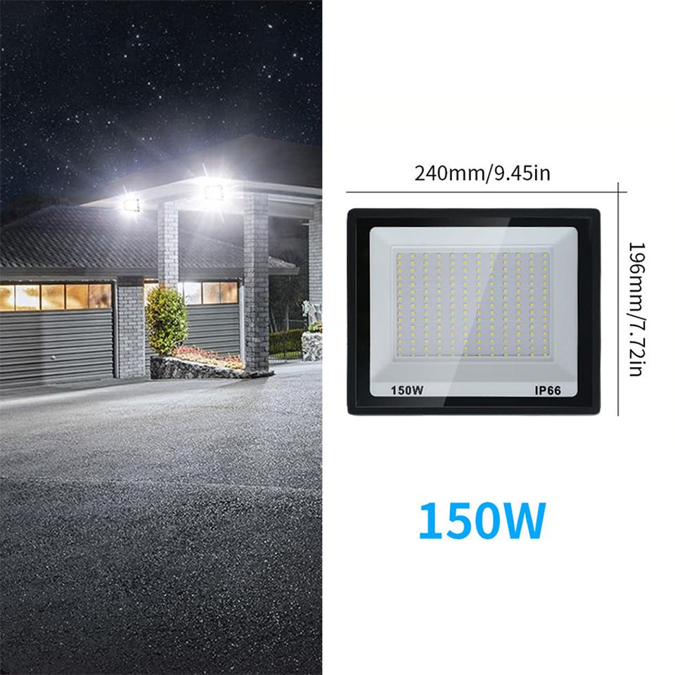 LED Floodlight 10W 20W 30W 50W 100W 150W 200W 300WWaterproof Outdoor Projector Exterior Spotlight For Garden Street Garage Light