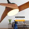 Sofucor 132 cm Ceiling Fan with LED Light, Remote Control, DC Power Supply, Timer, Solid Wood, 2 Colors Available