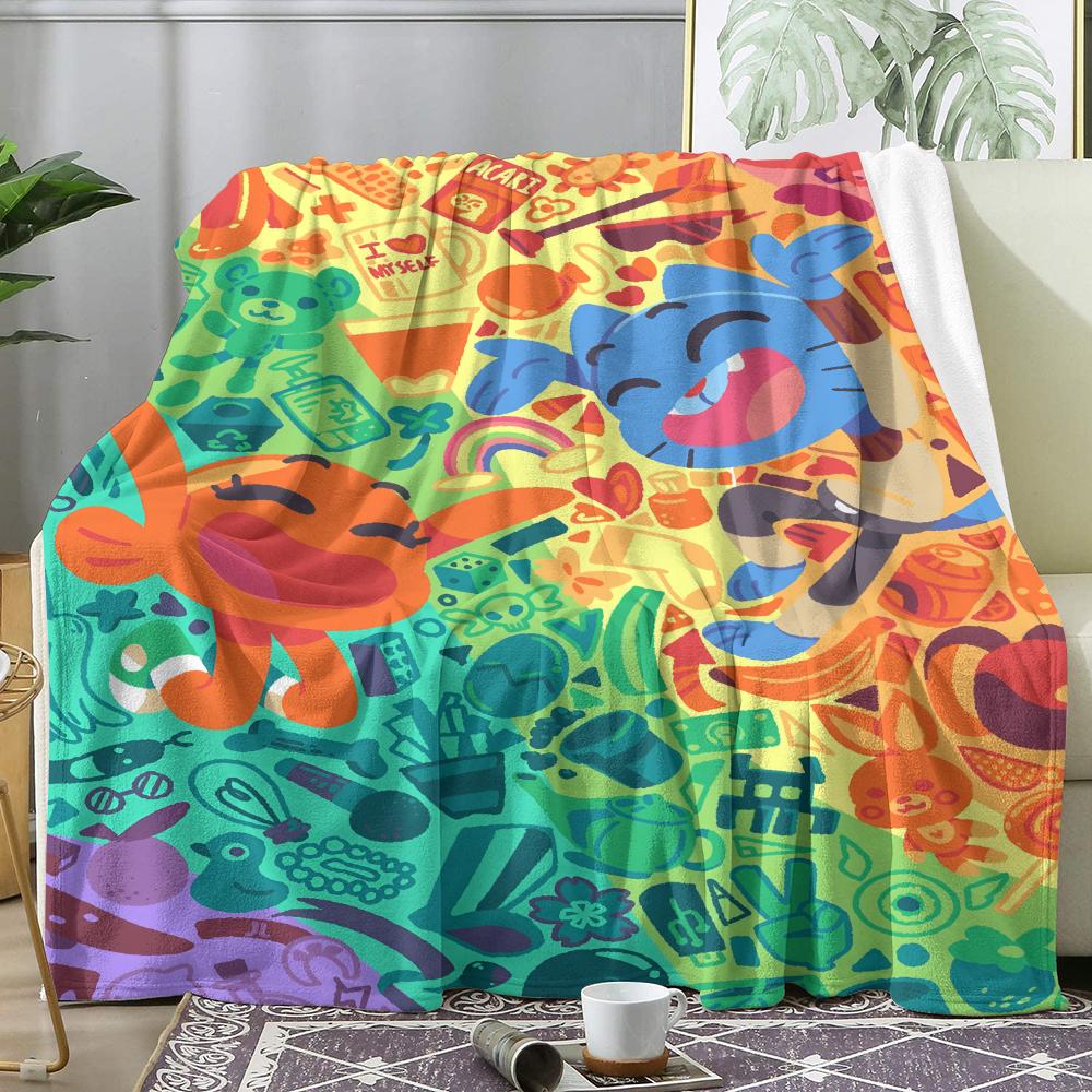 GUOYU Blanket The Aamazing World Of Gumballs Throw Soft Flannel Throw Summer Blanket Lightweight Cozy Nap Blanket for Sofa Bed Travel