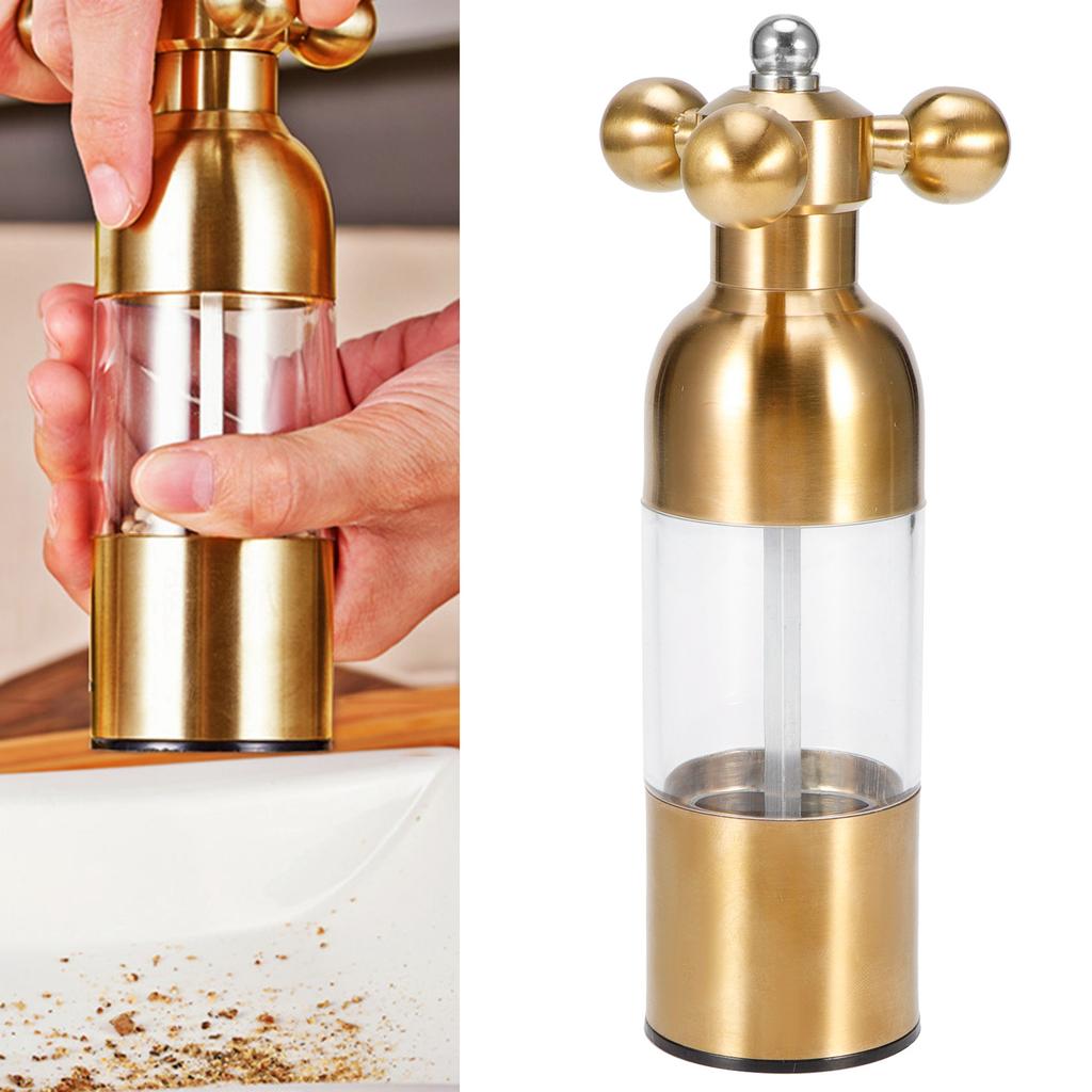 Мельница для перца, соли, специй из нержавеющей стали, шлифовальный станок для приправ, кухонный инструмент для приготовления пищи, золото