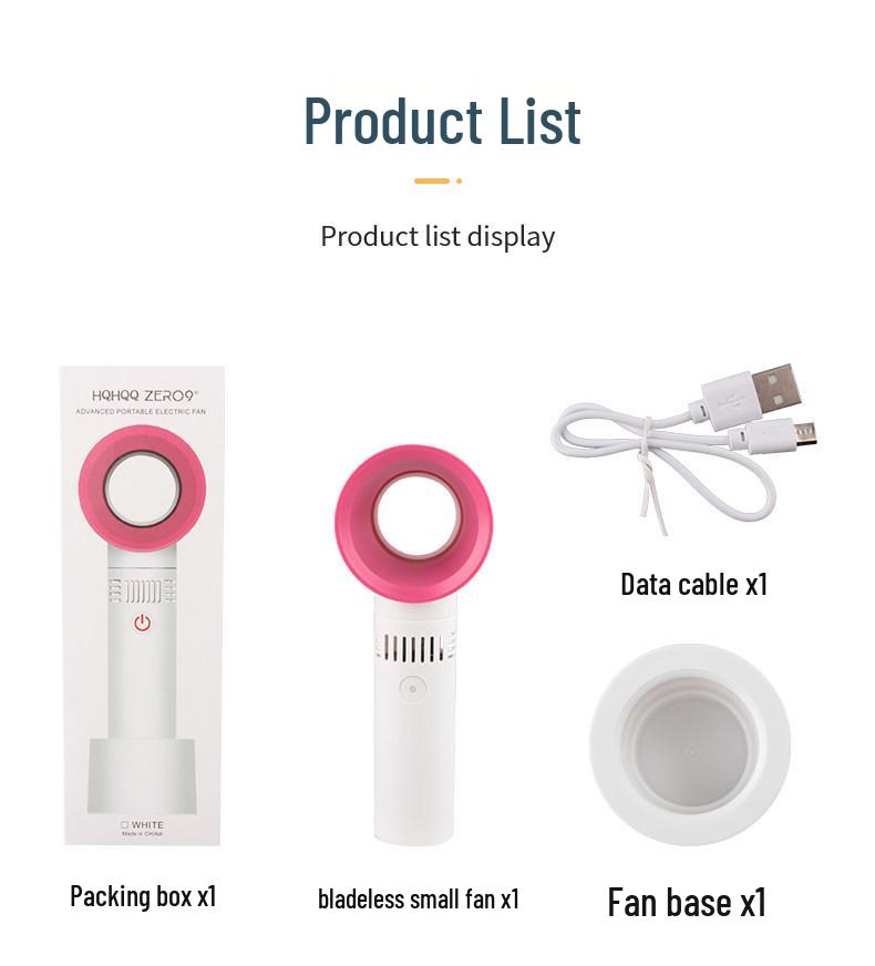 Portable Bladeless Handheld Fan with USB Charging for Eyelash Extensions