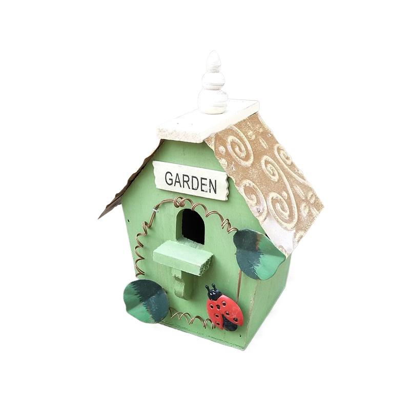 Деревенский деревянный скворечник, скворечник, открытый сад, двор, дерево, подвесное украшение