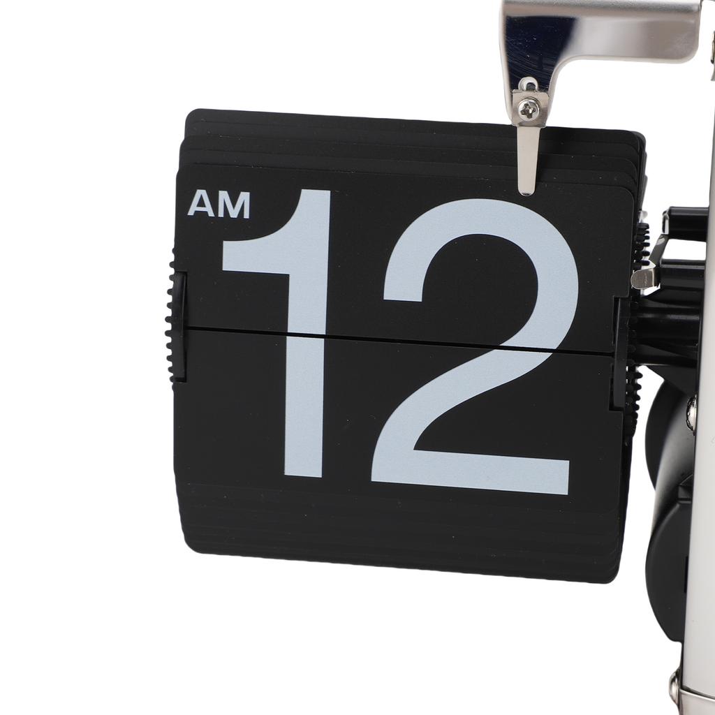 Ретро Перекидные Часы Автоматическое Перелистывание Страниц 12 Часов Работающие от Батарейки Механические Часы с Большими Цифрами для Гостиной Письменного Стола