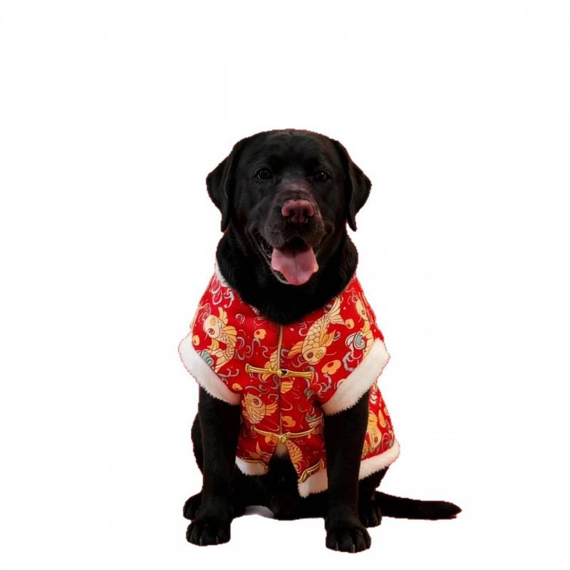 Dog Sweater Chinese Style Tang Suit Border Collie Golden Retriever Lab Large Breed Winter Warm Fleece Button Coat