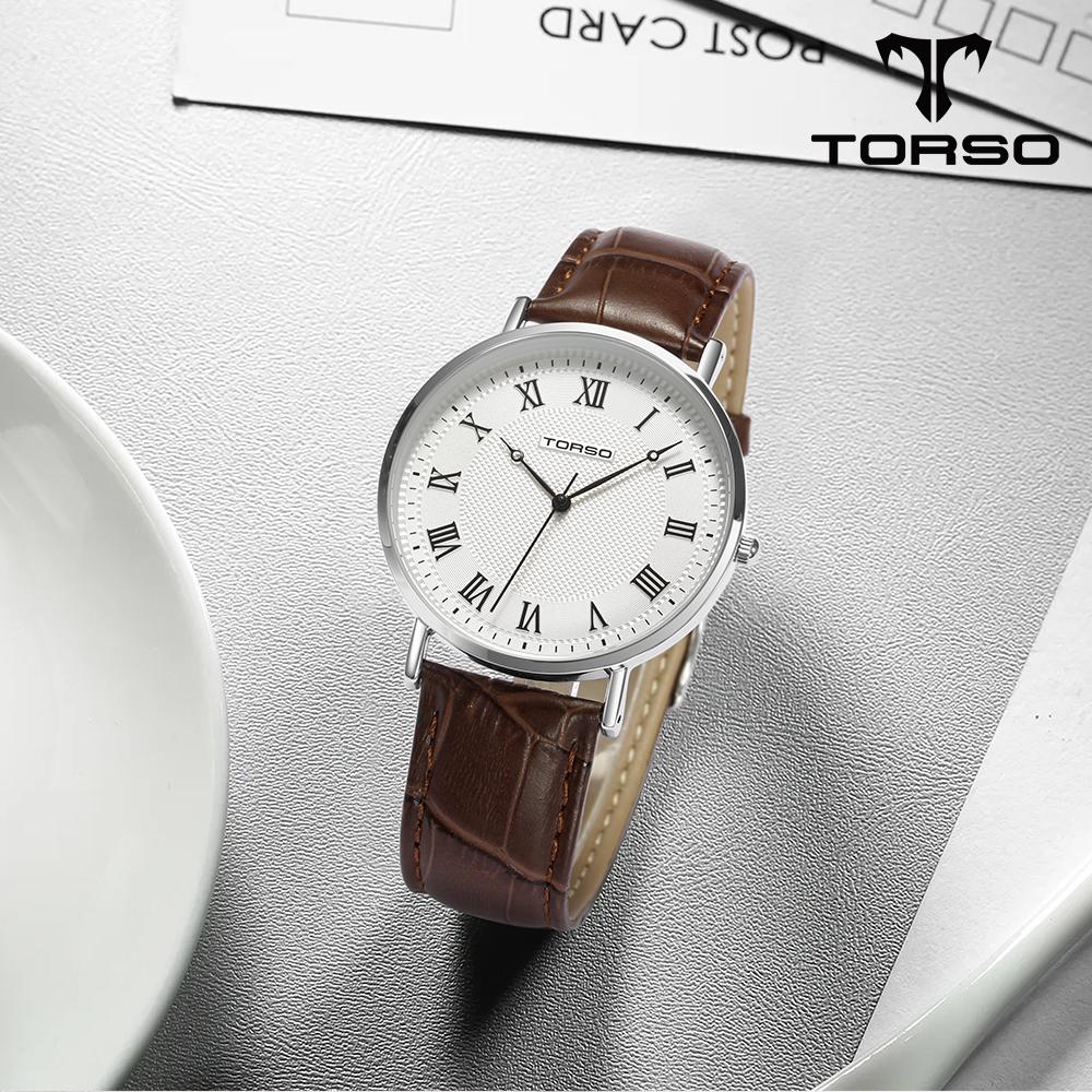 Toleuso T107L-Ssbr Classico Кварцевые парные часы Мужские и женские кожаные часы