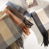 British Style Sub Scarf Women's Winter Cashmere Tassel Shawl Multi-color Warm Neck