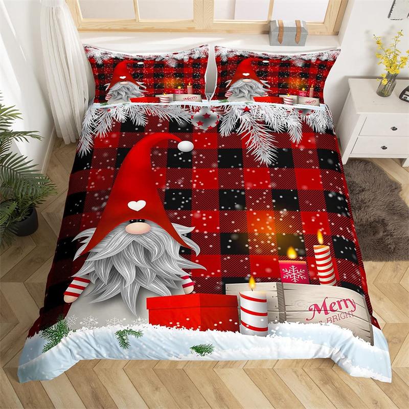 Рождественский пододеяльник одинарный, королевский, комплект постельного белья с Санта-Клаусом, пододеяльник из микрофибры с хвостом русалки, рождественский пододеяльник с гномом