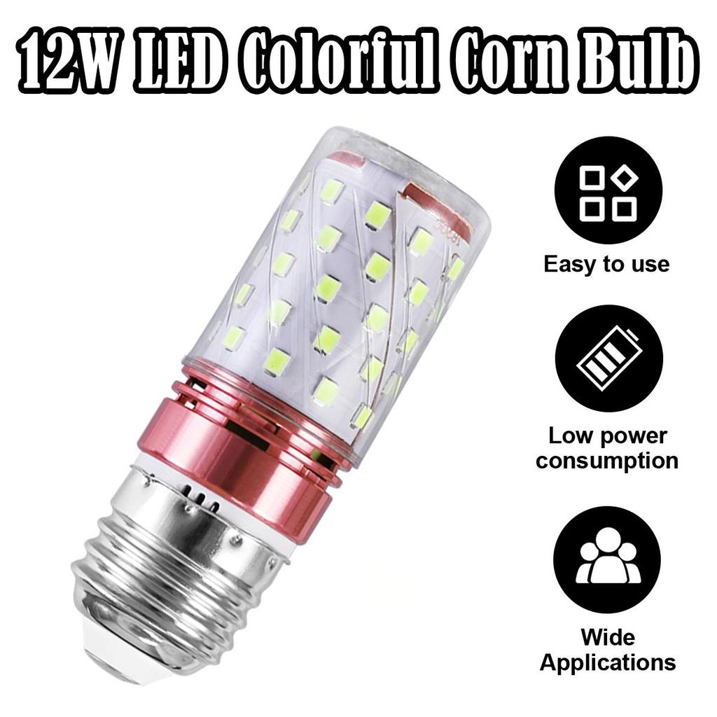 E27 Led Colorful Corn Bulb No Flash 220v Light 7colors Lamp 270 Degree Beam Angle 12w 2835 SMD Lampada Night Bulbs Energy-saving
