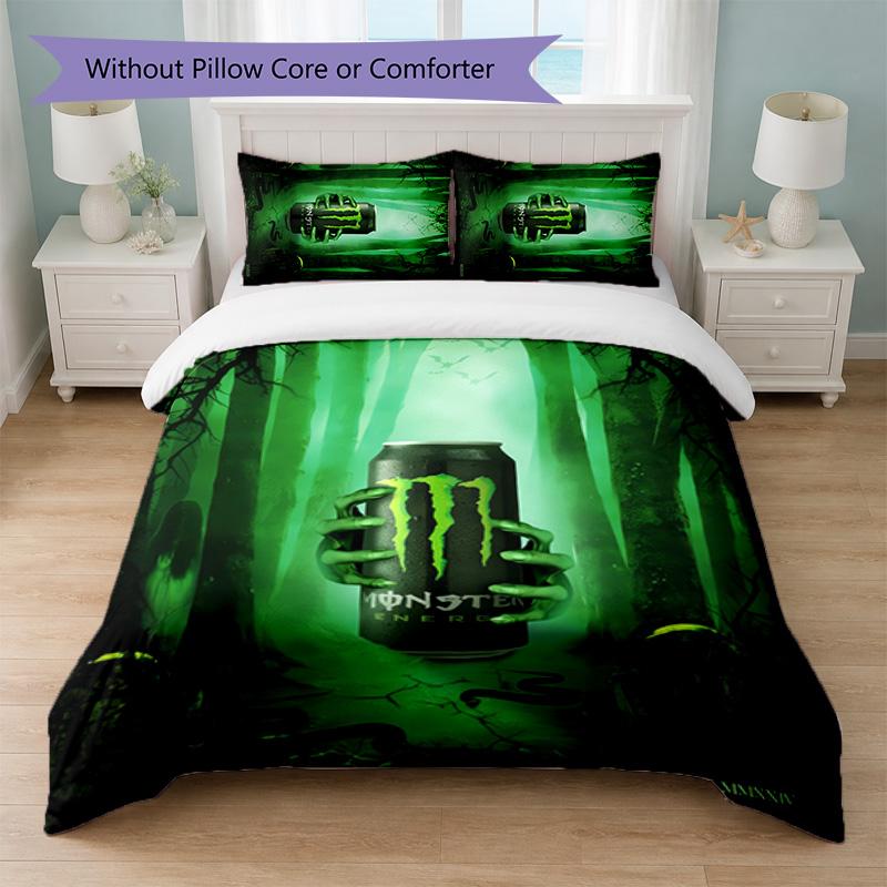 Monster Energy Принт 3 шт. Комплект пододеяльника 1 пододеяльник и 2 наволочки Мягкое постельное белье для домашней спальни