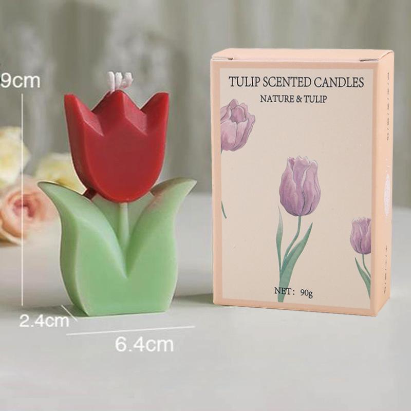 Ароматическая свеча в виде тюльпана, подарочная фигурка - Воск в форме цветка с ароматом