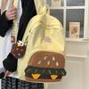 Hamburger Cartoon Nylon Casual Backpack With Dual Color Design For Daily Use