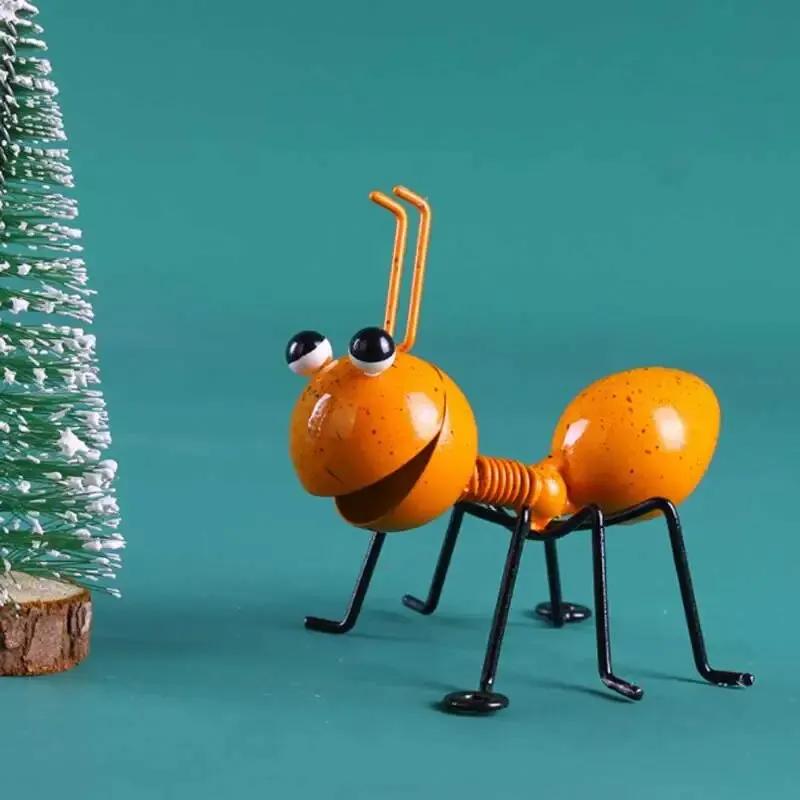 Металлические муравьи, садовые украшения, ограждение, газон, спальня, гостиная, подвесные настенные украшения, 3D-скульптуры, муравьи, художественное украшение, орнамент