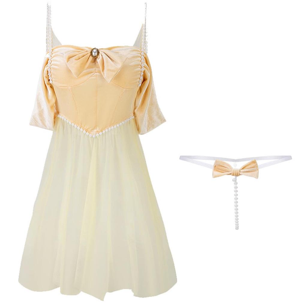 REENEW Сексуальная горничная Принцесса Бэбидолл Экстремальная полупрозрачная комбинация с пышной юбкой Принцесса Идеально подходит для костюма для косплея, Стиль, Прозрачное нижнее белье, Эротическое, Эротическое,